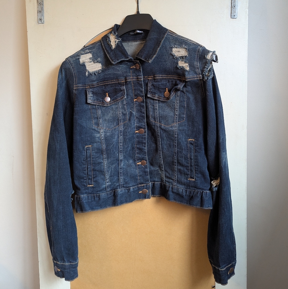 Distressed Denim Jacket - Picture 2 of 9